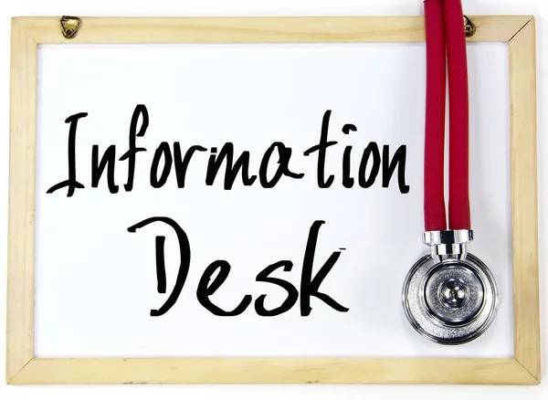 Information desk text write on blackboard — Stock Photo, Image