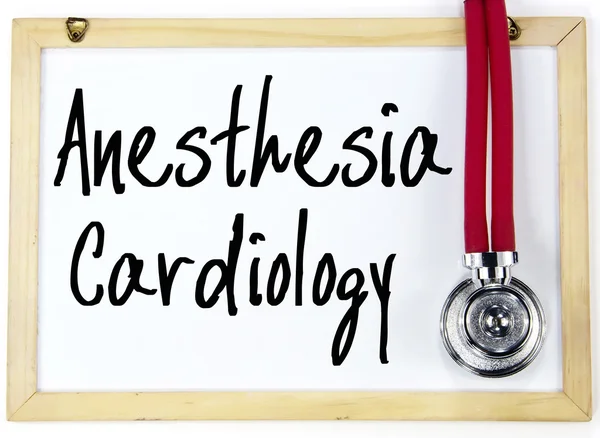 Texto de cardiología de anestesia escribir en pizarra — Foto de Stock