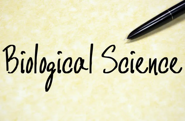 Текст біологічної науки на папері — стокове фото