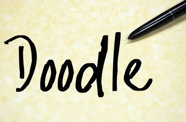 Palavra doodle escrever no papel — Fotografia de Stock