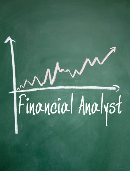 Finansanalytiker diagram tecken på svart tavla — Stockfoto