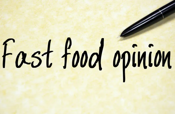 Fast food opinion word write on paper — Stock Photo, Image