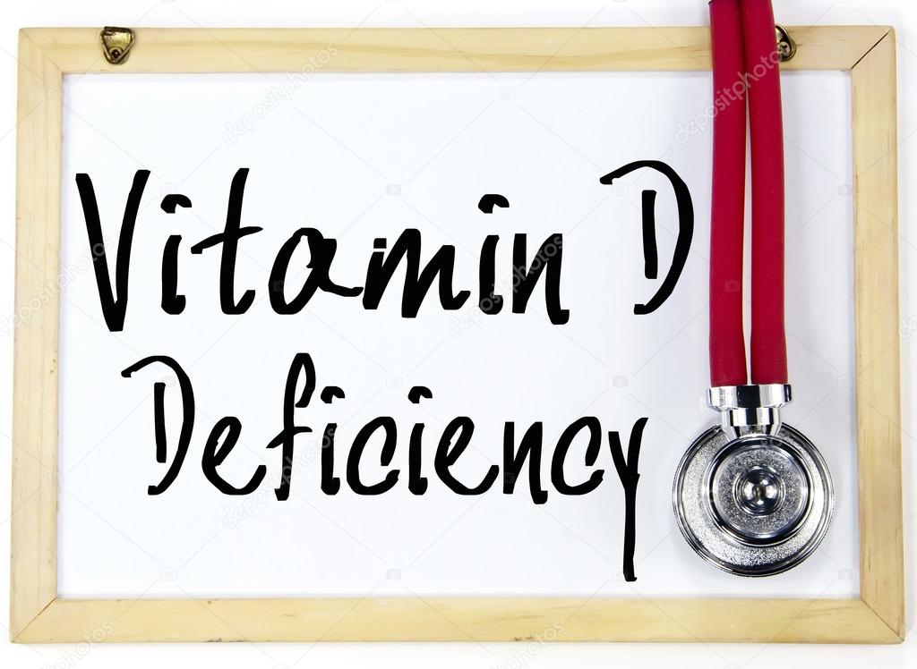 vitamin d deficiency text write on blackboard