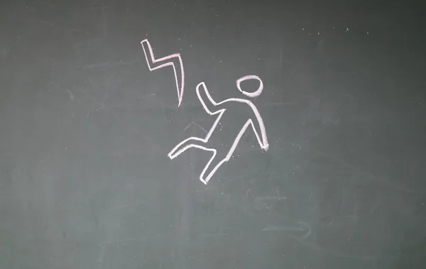 Försiktighet våta trappor logga på blackboard — Stockfoto