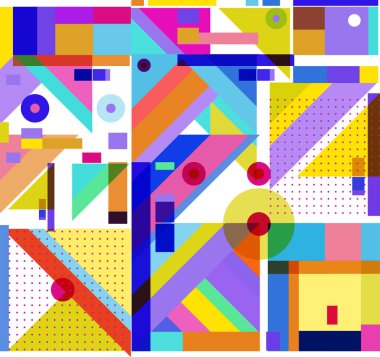 Yeni Yıl 2021 renkli geometrik poster tasarımı şablonu