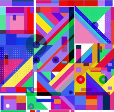 Yeni Yıl 2021 renkli geometrik poster tasarımı şablonu