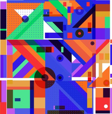 Yeni Yıl 2021 renkli geometrik poster tasarımı şablonu