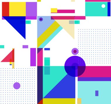 Yeni Yıl 2021 renkli geometrik poster tasarımı şablonu