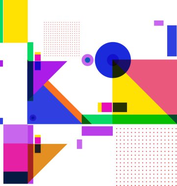 Yeni Yıl 2021 renkli geometrik poster tasarımı şablonu