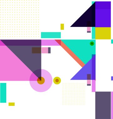 Yeni Yıl 2021 renkli geometrik poster tasarımı şablonu