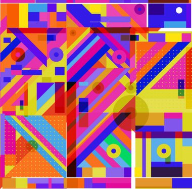 Yeni Yıl 2021 renkli geometrik poster tasarımı şablonu