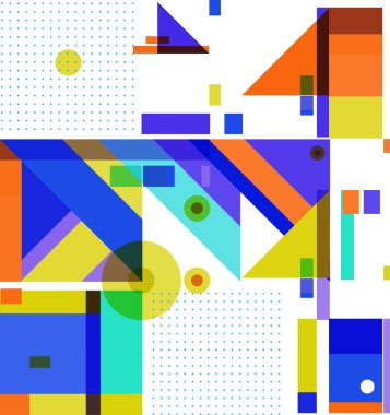 Yeni Yıl 2021 renkli geometrik poster tasarımı şablonu