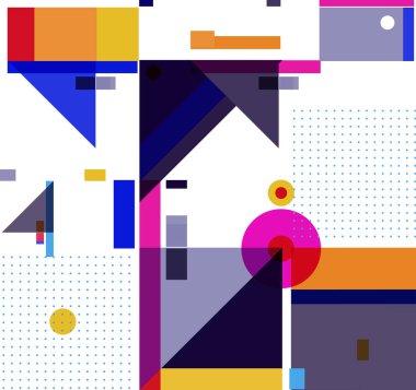 Yeni Yıl 2021 renkli geometrik poster tasarımı şablonu