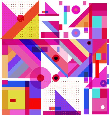 Yeni Yıl 2021 renkli geometrik poster tasarımı şablonu