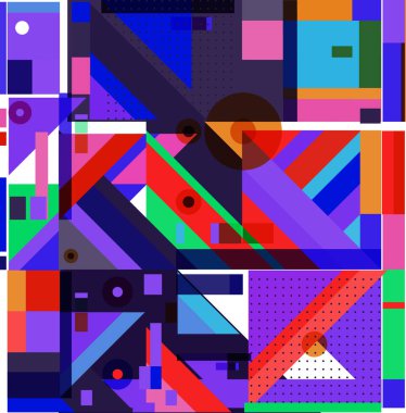 Yeni Yıl 2021 renkli geometrik poster tasarımı şablonu