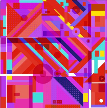 Yeni Yıl 2021 renkli geometrik poster tasarımı şablonu