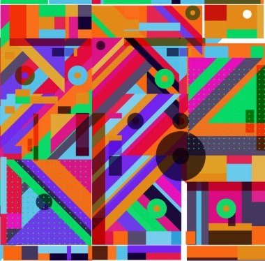 Yeni Yıl 2021 renkli geometrik poster tasarımı şablonu