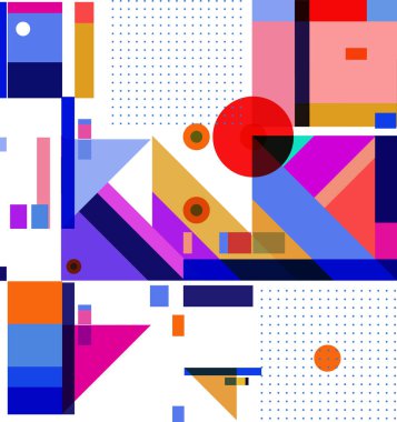 Yeni Yıl 2021 renkli geometrik poster tasarımı şablonu