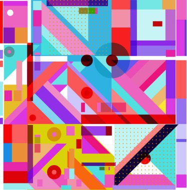 Yeni Yıl 2021 renkli geometrik poster tasarımı şablonu