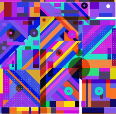 Yeni Yıl 2021 renkli geometrik poster tasarımı şablonu