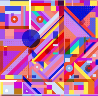 Yeni Yıl 2021 renkli geometrik poster tasarımı şablonu