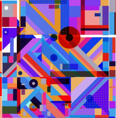 Yeni Yıl 2021 renkli geometrik poster tasarımı şablonu