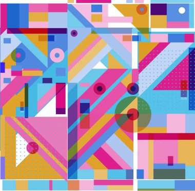 Yeni Yıl 2021 renkli geometrik poster tasarımı şablonu