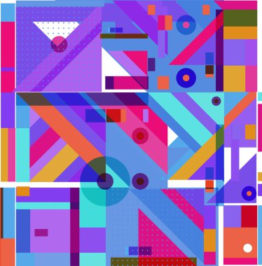 Yeni Yıl 2021 renkli geometrik poster tasarımı şablonu