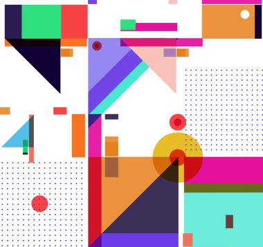 Yeni Yıl 2021 renkli geometrik poster tasarımı şablonu