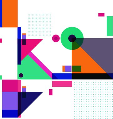 Yeni Yıl 2021 renkli geometrik poster tasarımı şablonu