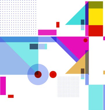 Yeni Yıl 2021 renkli geometrik poster tasarımı şablonu