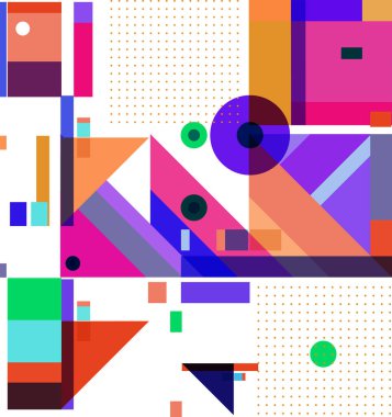 Yeni Yıl 2021 renkli geometrik poster tasarımı şablonu