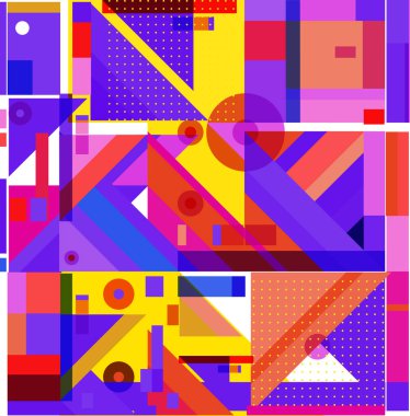 Yeni Yıl 2021 renkli geometrik poster tasarımı şablonu