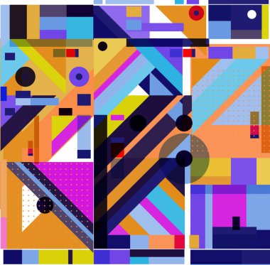 Yeni Yıl 2021 renkli geometrik poster tasarımı şablonu