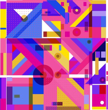 Yeni Yıl 2021 renkli geometrik poster tasarımı şablonu