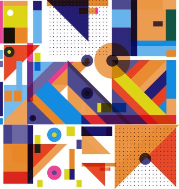 Yeni Yıl 2021 renkli geometrik poster tasarımı şablonu