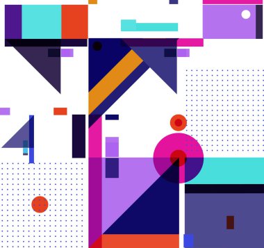 Yeni Yıl 2021 renkli geometrik poster tasarımı şablonu