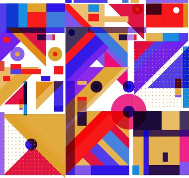 Yeni Yıl 2021 renkli geometrik poster tasarımı şablonu