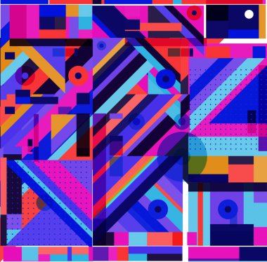 Yeni Yıl 2021 renkli geometrik poster tasarımı şablonu