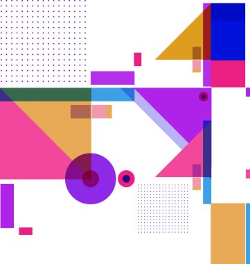 Yeni Yıl 2021 renkli geometrik poster tasarımı şablonu