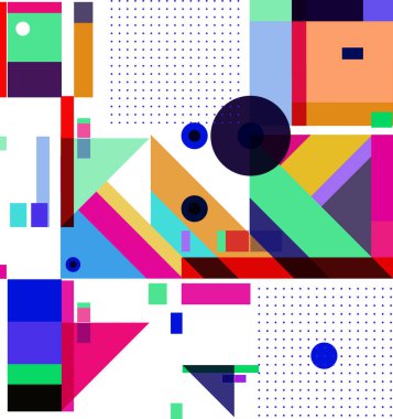 Yeni Yıl 2021 renkli geometrik poster tasarımı şablonu