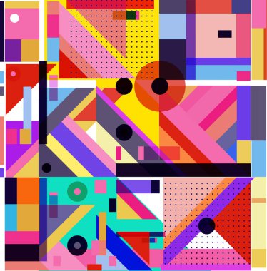 Yeni Yıl 2021 renkli geometrik poster tasarımı şablonu