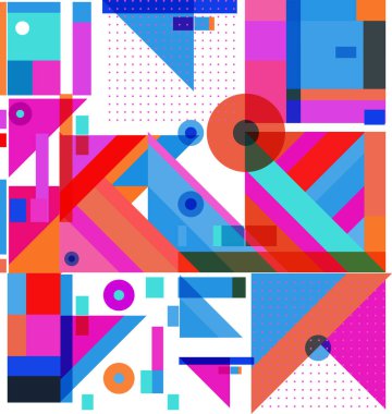 Yeni Yıl 2021 renkli geometrik poster tasarımı şablonu