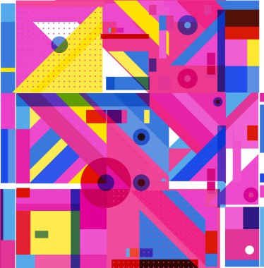 Yeni Yıl 2021 renkli geometrik poster tasarımı şablonu