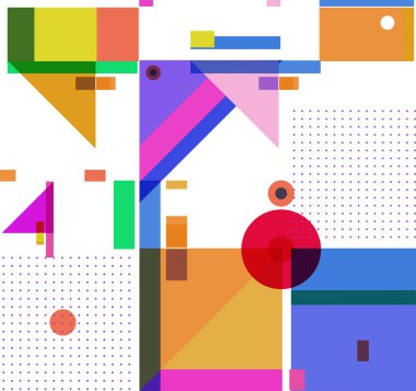 Yeni Yıl 2021 renkli geometrik poster tasarımı şablonu