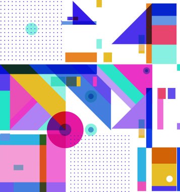 Yeni Yıl 2021 renkli geometrik poster tasarımı şablonu