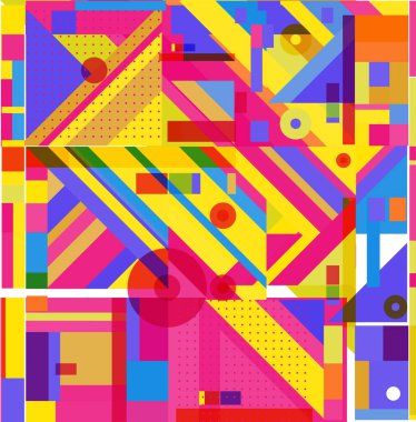 Yeni Yıl 2021 renkli geometrik poster tasarımı şablonu