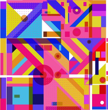 Yeni Yıl 2021 renkli geometrik poster tasarımı şablonu