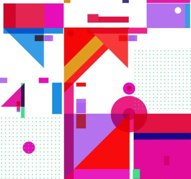 Yeni Yıl 2021 renkli geometrik poster tasarımı şablonu