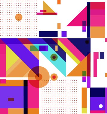 Yeni Yıl 2021 renkli geometrik poster tasarımı şablonu